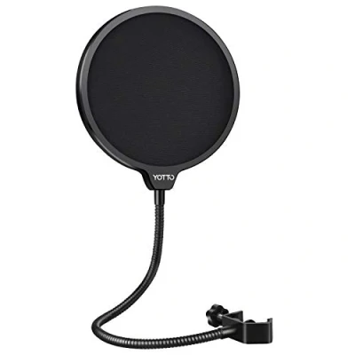 Image de YOTTO Pop Guard Microphone Blocker Diamètre Double Doublure Filet Anti Bruit 15,5 cm