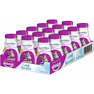 Image de Whiskas Lait pour Chat en Pleine Croissance Friandise Un Heureux sans Lactose et Facile à digérer Petite récompense Entre Les Repas