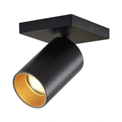 Image de Arcchio spot Brinja, noir, angulaire, Ø 6cm, à 1 lampe, GU10