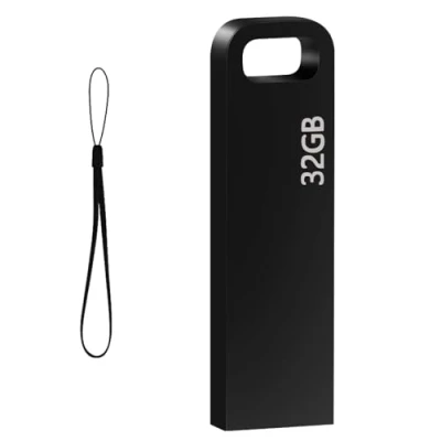 Image de Clé USB 32 Go Cle Métal Etanche Clef avec Clés 3.0 Mémoire Stick Pen Drive pour Ordinateur Portable/PC (Noir)