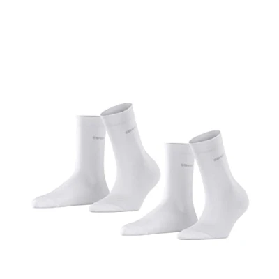 Image de Esprit Basic EASY 2PACK UNI Chaussettes, Femme, Taille: 39 42, White (2000)