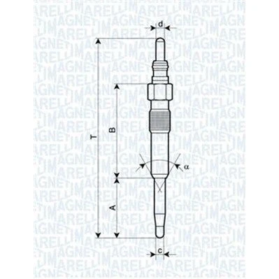 Image de MAGNETI MARELLI 062900038304 Bougie de préchauffage 5V 8A M10X1 VOLKSWAGEN: Passat B6 Variant, Transporter 5, Touran I, AUDI: A4 B7 Avant