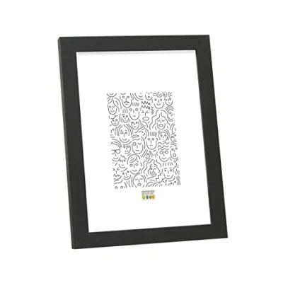 Image de Deknudt Frames S44CF2 Basic Cadre Photo Bois/MDF Noir Fin 18 x 24 cm