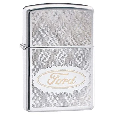 Image de Zippo Ford Script Briquet Coupe Vent à Motifs, Chrome, Standard