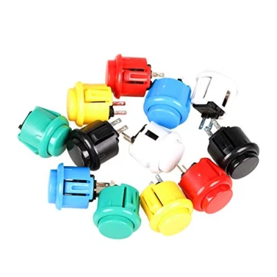 Image de EG STARTS 12 x 24 mm OEM Arcade Button Switch Perfect Sostituisci pour Sanwa obsf Push DIY Fighting Stick PC Joystick Games Parts (Chaque Couleur de 2 pièces)