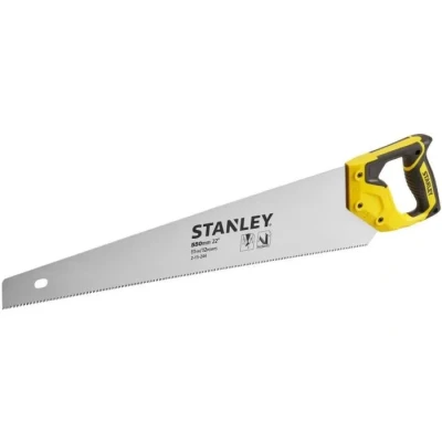 Image de Stanley 2 15 244 Scie Égoïne Fabriquée en France Coupe de Débit moyenne Section 550 mm 11 dents/Pouce Traitement Hardpoint Poignée Bi matière Traçage 45 À 90