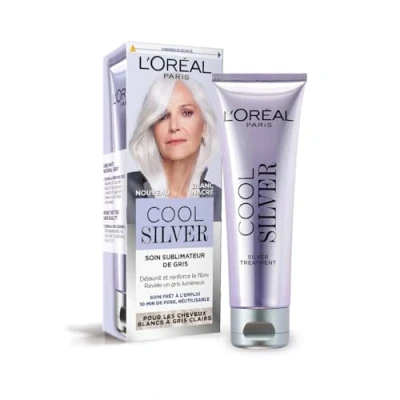 Image de L&#039;Oréal Paris Soin Sublimateur de Gris Déjaunit &amp; Renforce la Fibre Capillaire Cheveux Blancs à Clair Neutralise les Reflets Indésirables Cool Silver Couleur : Blanc Nacré