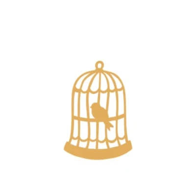 Image de Craftelier Mini matrice de découpe en forme cage avec oiseau Taille approximative la : 2,9 x 4,3 cm