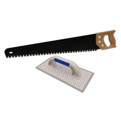 Image de DEWEPRO Kit de traitement du béton cellulaire composé d&#039;une planche à poncer WDVS et scie avec 33 dents, dont 17 en métal dur