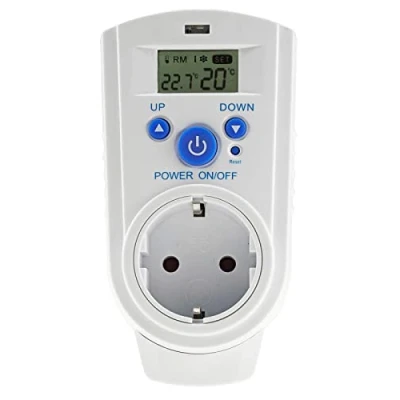 Image de ChiliTec ST 35 Prise Thermostat numérique avec régulateur de température, intermédiaire 230 V, pour Chauffage, Ventilateur, Chauffage Infrarouge, appareils Refroidissement