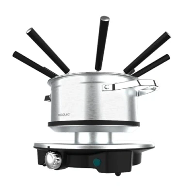 Image de Cecotec Fondue Fun GourmetFondue Advance. 1500W Capacité 1,7 L, Fromage, Chocolat et Huile, Design Acier Inoxydable, Puissance Réglable, Passe au Lave Vaisselle