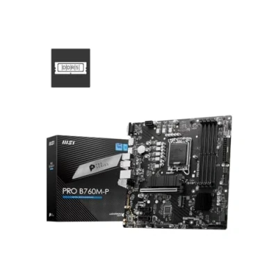 Image de MSI PRO B760M P Carte Mère, Micro ATX Pour Processeurs Intel Core 14e, 13e &amp; 12e Génération, LGA 1700 DDR5 Memory Boost 6800+MHz/OC, PCIe 4.0 x16, Slots M.2 Gen4