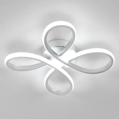 Image de Comely Plafonnier LED, 30W 3500LM Lampe de Plafond LED Créatif Floral Design, Argent Luminaire en Acrylique pour Chambre Salon Salle à Manger Cuisine, Blanc Froid 6500K