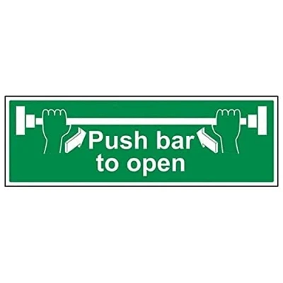 Image de vsafety 22001bp s Lave vaisselle état Panneau de porte, Push Bar to Open&quot;, paysage, autocollant en vinyle, 600 mm x 200 mm, vert