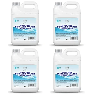 Image de Eau distillée 100 % pure de qualité supérieure Idéal pour CPap, fers à repasser, humidificateurs, nettoyage, moteurs et plus Fabriqué au Royaume Uni 20 litres