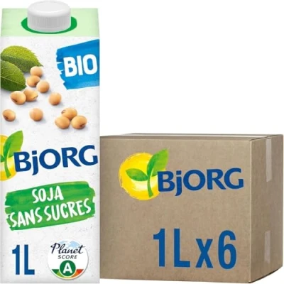 Image de BJORG Boisson Végétale Soja Sans Sucres Bio Riche en Protéines 1 L x 6