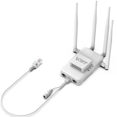 Image de Vonets VAR1200 H Gigabit Mini Dual Band Smart WiFi Bridge/Wireless Router/Ethernet Adapter 1200Mbps avec 1 Ventilateur de Refroidissement, 2 LAN, RJ45, Support d&#039;alimentation PoE/DC