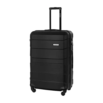 Image de BARRENS Grande Valise Bagage de soute 77x52x29 cm 91 L ABS Haute résistance aux Chocs Serrure à chiffrement Poignées Flexibles 4 Roues 360 degrés Noir