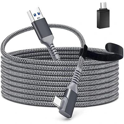 Image de Tiergrade Câble Meta Quest3 Link, 5 m USB 3.2 Gen 1 Type C Quest Compatible avec Quest2/Pro, PICO4/Pro, Transfert Rapide données et Charge Casque VR PC Gaming