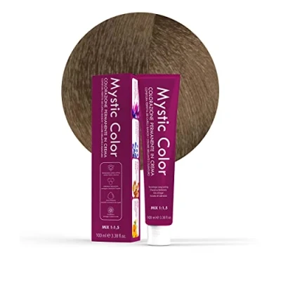 Image de Mystic Color, Coloration Cheveux, Formule Enrichie en Huile d&#039;Argan et Calendula, Crème Colorante Permanente Longue Durée, Blond 7, 100 ml