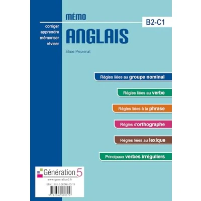 Image de Mémo anglais B2 C1 (classes prépas/ens. supérieur) édition 2016 Livre d’occasion Correct