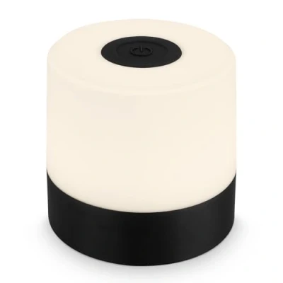 Image de BRILONER Mini Aluminium Lampe de table LED sans fil, chevet à intensité variable Touch, bureau, lecture, extérieure &amp; intérieure, Noire