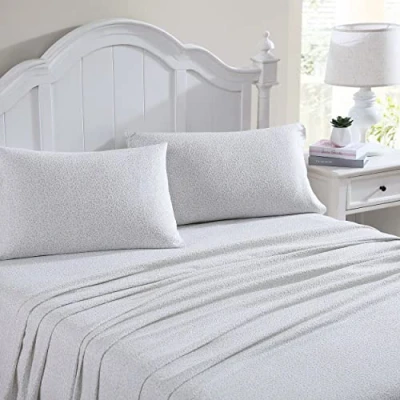 Image de Laura Ashley Ensemble de draps en Flanelle Coton brossé pour Plus Douceur et Confort (Chelsie Vine Grey, Grand lit)