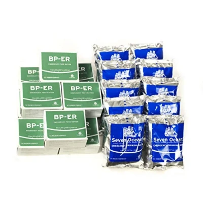 Image de Lebenskraft Emergency Food Power Kit 10 x BP ER et Seven Oceans en conserve d&#039;eau potable (dernier lot certificat du commerçant