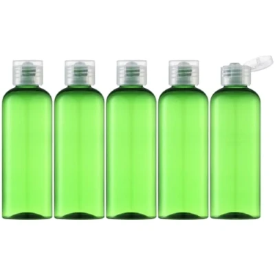 Image de Toureal 100ML Flacon avec Flip Cap Vide (5 Pièces), Rechargeable Bouteille de Voyage pour Cosmétique Entonnoir (Vert Clair)