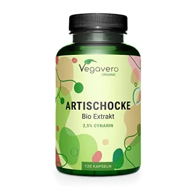 Image de Artichaut BIO Origine FRANCE 2000 mg (extrait 20:1) par dose 2,5% cynarine Sans Additifs Dépuratif Foie + Digestion Testé en Laboratoire 120 gélules Artichoke Extract Vegavero®