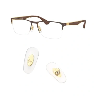 Image de Plaquettes de nez rechange pour lunettes Ray Ban RB6335 avec chiffon nettoyage (doré), doré