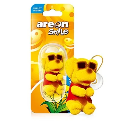 Image de AREON Smile Désodorisant pour voiture Vanille Drôle Suspendu Chien Jaune Maison 3D Lot de 1