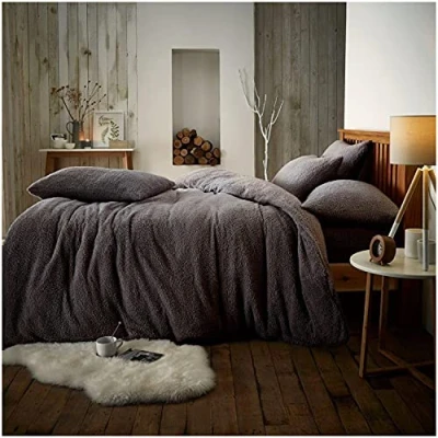 Image de GAVENO CAVAILIA Parure de lit Luxueuse en Polaire Super Douce, Chaude et Confortable (Gris Anthracite, Simple)