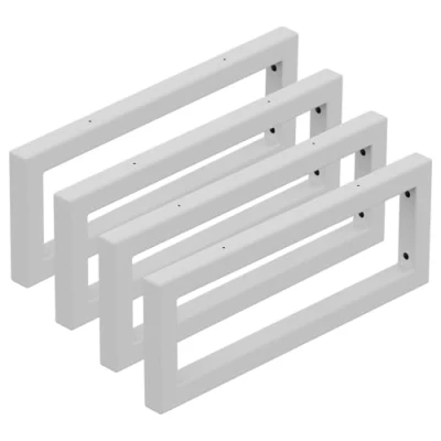 Image de JYiuog Lot de 4 supports lavabo Support mural en métal console pour polyvalent (blanc, 40 cm)