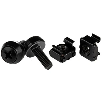 Image de StarTech.com Pack de 50 Écrous et Vis pour Cage 10 32 Serveur avec Rondelles Kit Montage Rack Clips Armoire Réseau/IT/Écrous Boulons Captifs Trous Carrés TAA (CABSCREW1032)