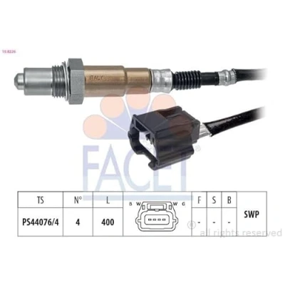 Image de FACET 10.8226 Sonde lambda Made in Italy OE Equivalent chauffé, planaire, Filetage prégraissé 4 NISSAN: MICRA 4, Juke, Note II 5 portes