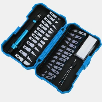 Image de 29 Pcs Precision Cutter Scalpel, Ensemble De Précision Scalpel Couteaux Craft, Avec 26 Lames Rechange Pour Sculpture Création Artisanale Bricolage