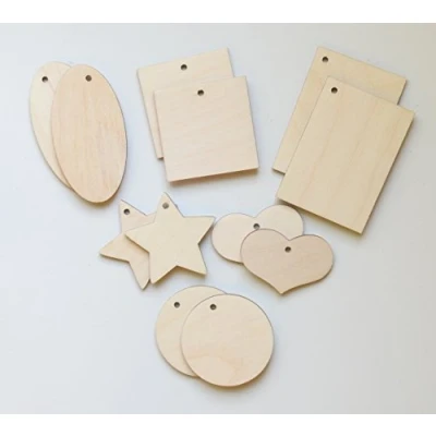 Image de Pièces de bois différentes formes pour pyrogravure sur 12pc (R960P0B0)