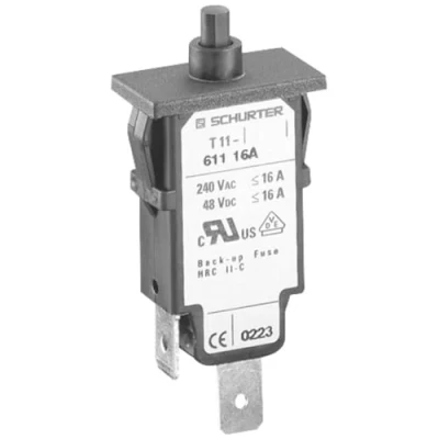 Image de Schurter T11 Disjoncteur magnétique thermique à un pôle Tension nominale 240 V AC Courant nominal 16 A
