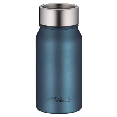 Image de THERMOcafé by THERMOS TC DRINKING MUG Gobelet isotherme, en acier inoxydable, bleu mat, 0,35 l, anti fuite, 8 heures de chaud pendant 16 pour le froid, passe au lave vaisselle, sans BPA