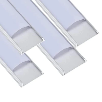 Image de JANDEI Lot 4 Profilés Flexibles en Aluminium 1 Mètre pour l&#039;installation de Rubans LED sur des Surfaces Courbes, Avec Diffuseur Translucide Arrondi. Embouts et Clips montage (18mm x 4mm)