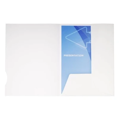 Image de Exacompta Réf. 635017E Boîte de 20 chemises présentation avec 2 rabats carte brillante 250 g/m² Chromolux certifiées FSC dimensions 24 x 32 cm pour format A4 couleur blanc