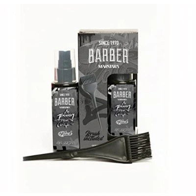 Image de BARBER MARMARA Temporary Hair Color Noir 125 ml/Couleur moustache et cheveux/élimine le gris pour un aspect plus épais complet/Sans ammoniac ni peroxyde/Mélange prêt à l&#039;emploi