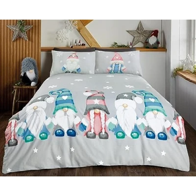 Image de Rapport Home Gonk Family Parure de lit Double réversible en Microfibre Motif Noël