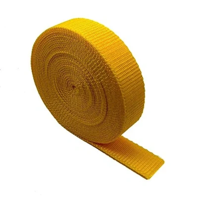 Image de The Bead Shop Sangle résistante de 25 mm 5 mètres Sacs à Dos, Sangles pour Bagages/Charges, Ceintures Jaune