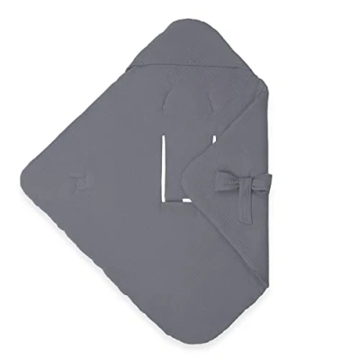 Image de Hauck Couverture Enveloppante Bébé Snuggle so Cosy Nid d&#039;Ange Siege Auto, Poussette, Nacelle avec Harnais 5 Points, en Mousseline OEKO TEX STANDARD 100 Stone