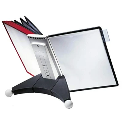 Image de Durable 563200 PUPITRE DE TABLE SHERPA® 10 Pochettes pour Consultation et Présentation Documents A4 5 Rouge/5 Noir