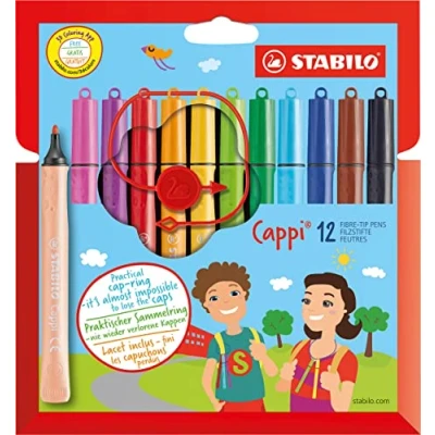 Image de STABILO Etui carton de 12 Feutres Cappi + 1 lacet