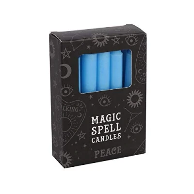 Image de Grindstore Magic Spell Peace Lot de 12 Bougies Bleu Ciel 10 cm 10,3 x 7,3 2,5