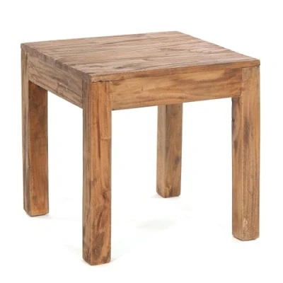 Image de DESIGN DELIGHTS Table basse rustique carrée 50&quot; Bois recyclé massif, 50 x cm (H l P) d&#039;appoint